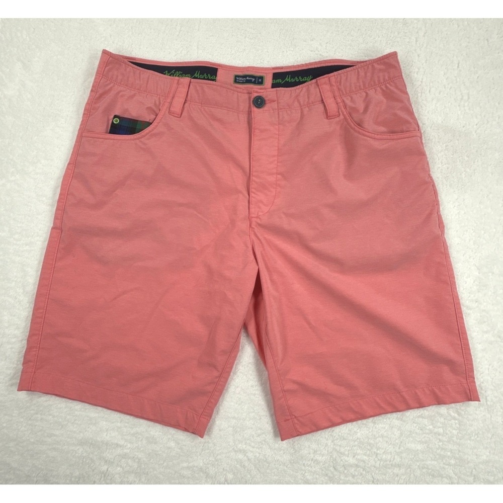 William Murray Golf Mens Size 36 Coral Pink Straight Fit Stretch Shorts